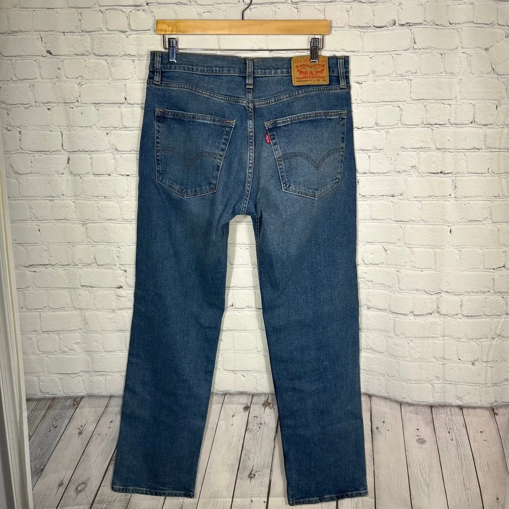 Levis Workwear Fit Mens Jeans 32x32 Medium Wash Blue Straight Leg Denim
